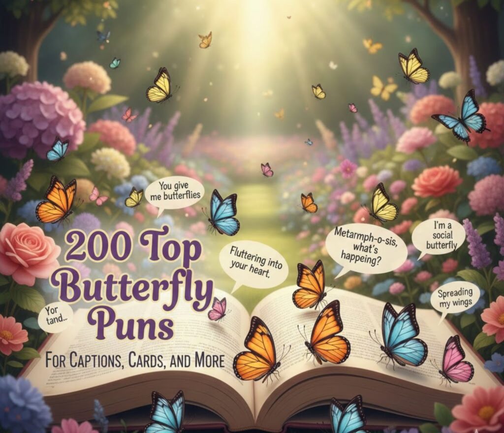 200 top butterfly puns for captions, cards, and more—clever, playful, and funny wordplay perfect for social media posts, greetings, and lighthearted fun.