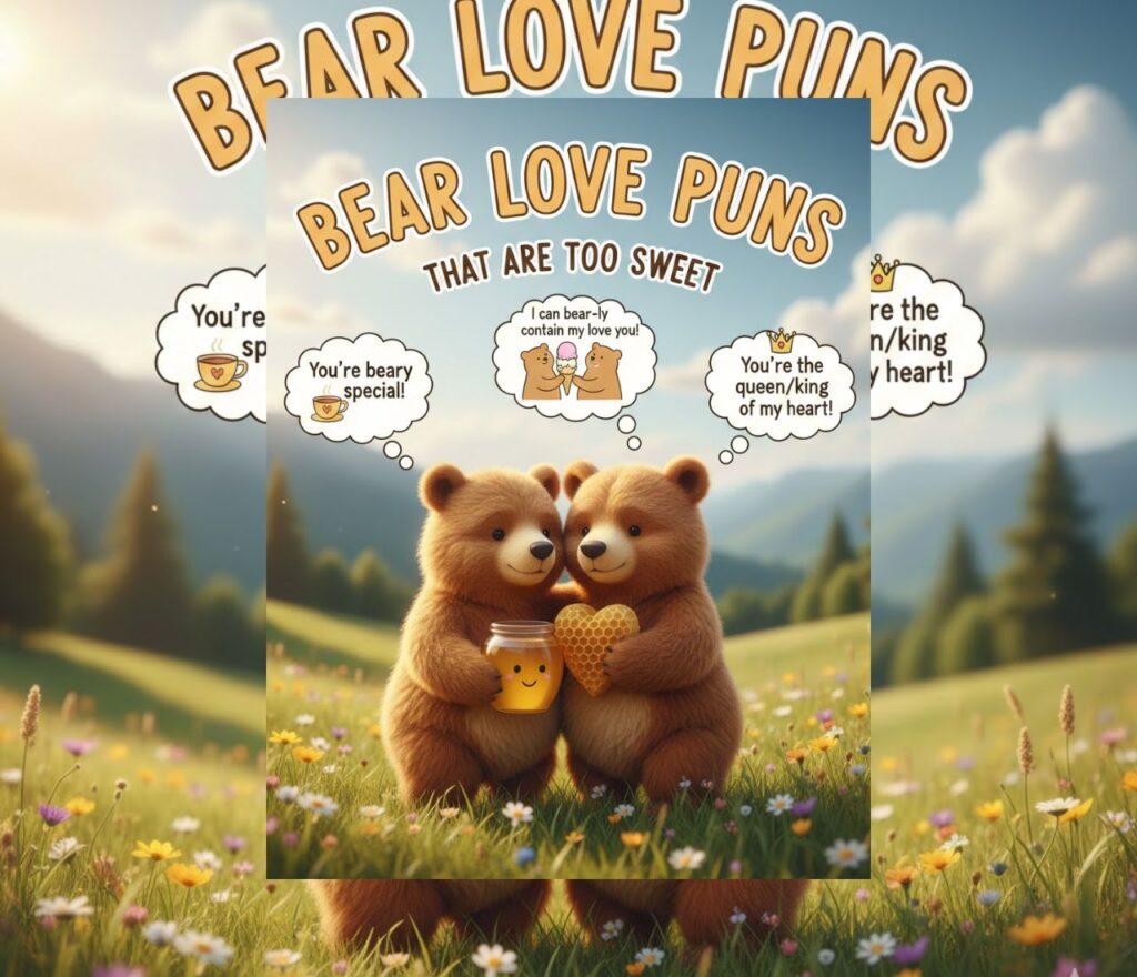 Bear love puns that are too sweet—adorable, romantic, and playful wordplay perfect for couples, captions, love notes, and heartwarming messages.”