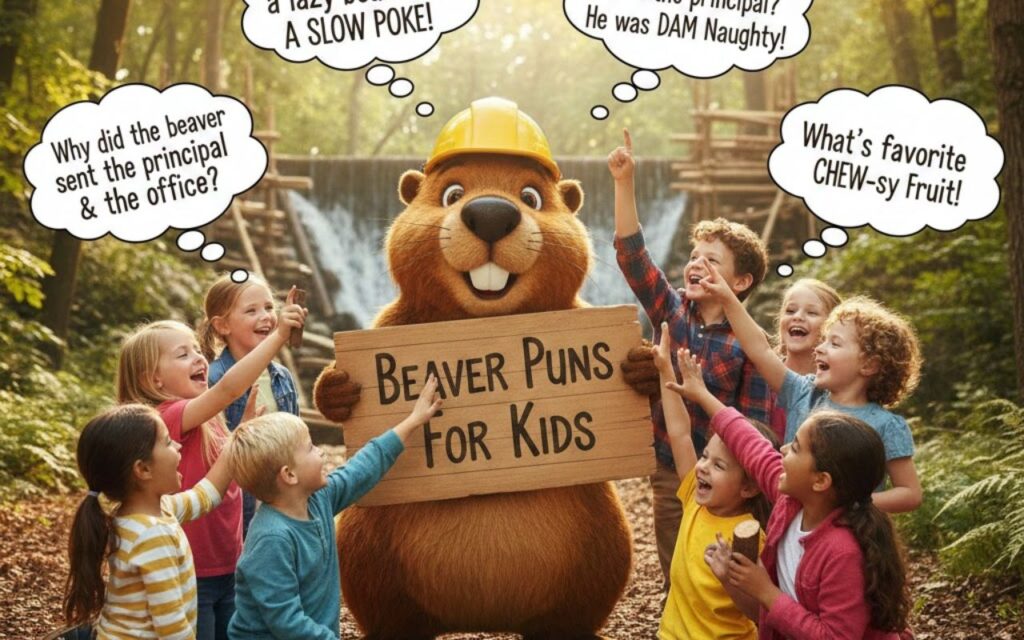 Beaver puns for kids—fun, cute, and playful wordplay perfect for jokes, captions, and family-friendly laughter.”