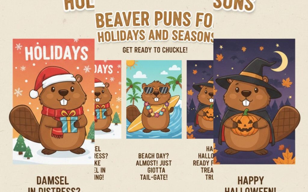 Beaver puns for holidays and seasons—festive, playful wordplay perfect for seasonal captions, jokes, and celebrating special occasions with a fun twist.”