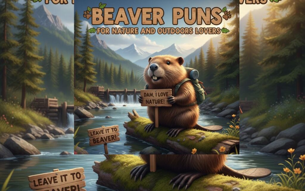 “Beaver puns for nature and outdoors lovers—clever, playful wordplay perfect for wildlife enthusiasts, captions, and lighthearted outdoor humor