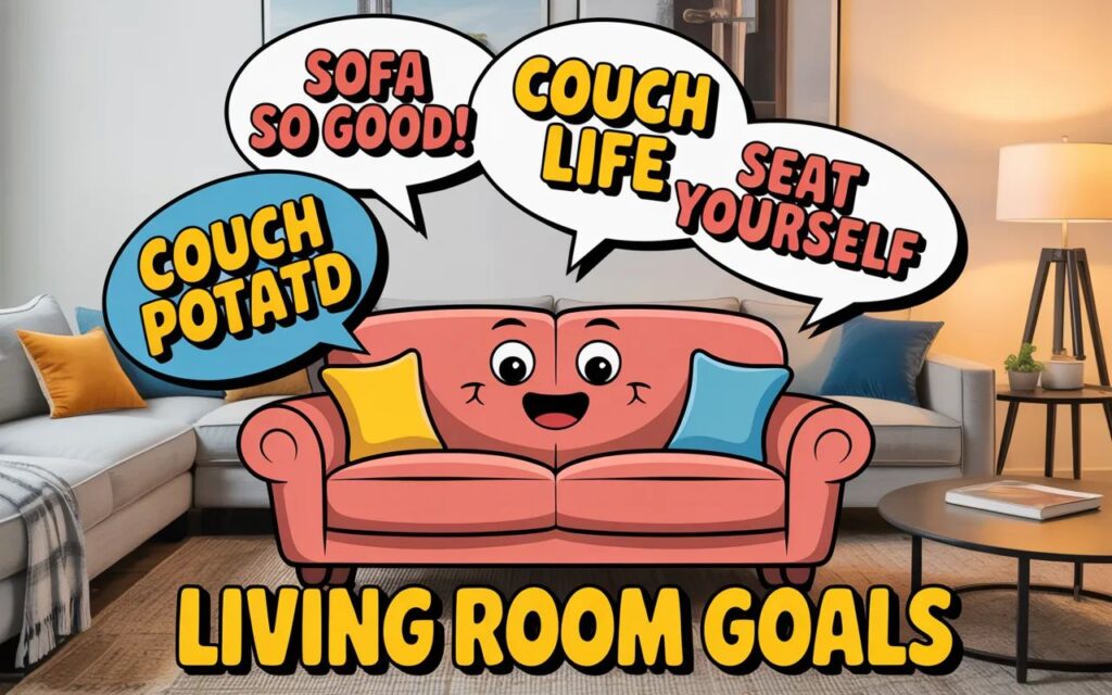 Best couch puns for social media—funny, clever, and cozy captions perfect for posts and shares.”