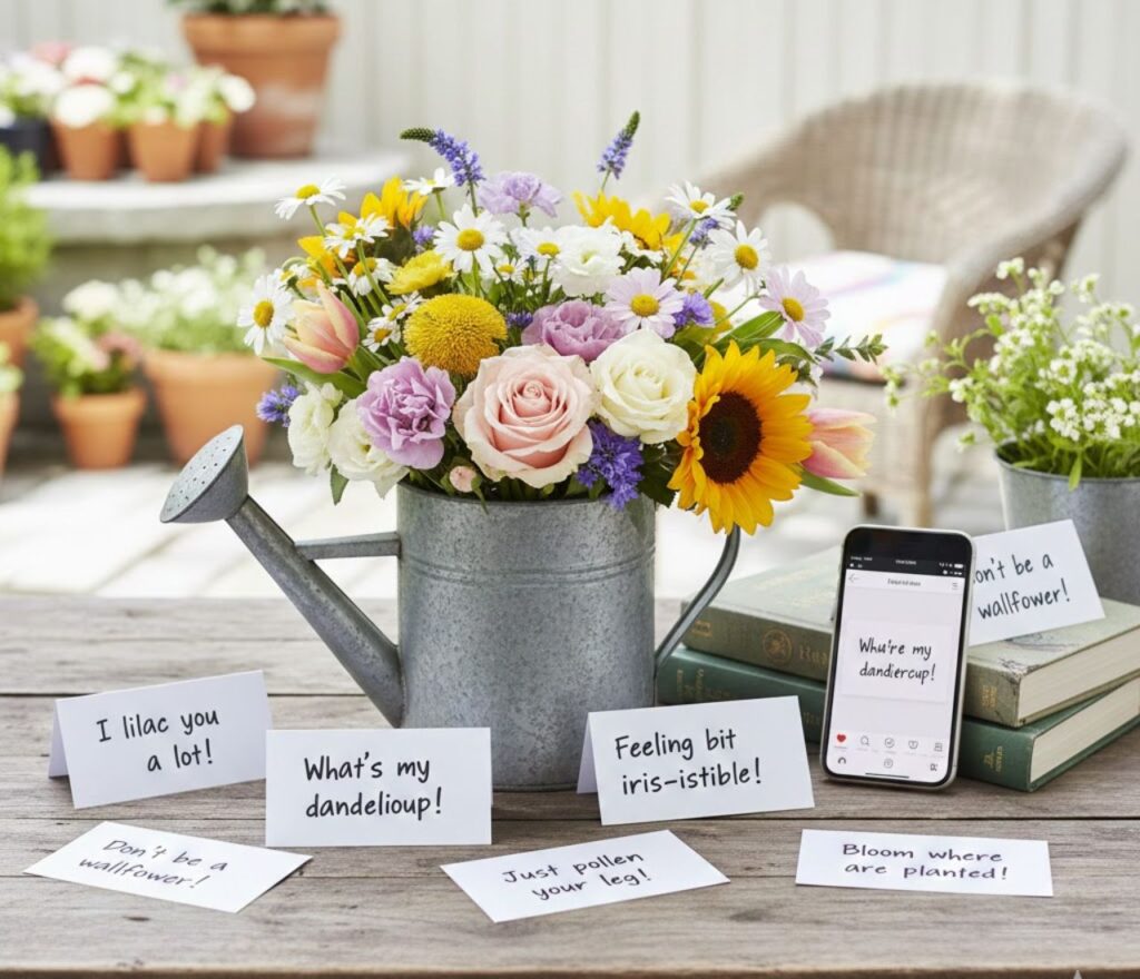 Cute and funny bloom flower puns, perfect for captions, posts, and sharing playful, charming, and clever wordplay with everyone."