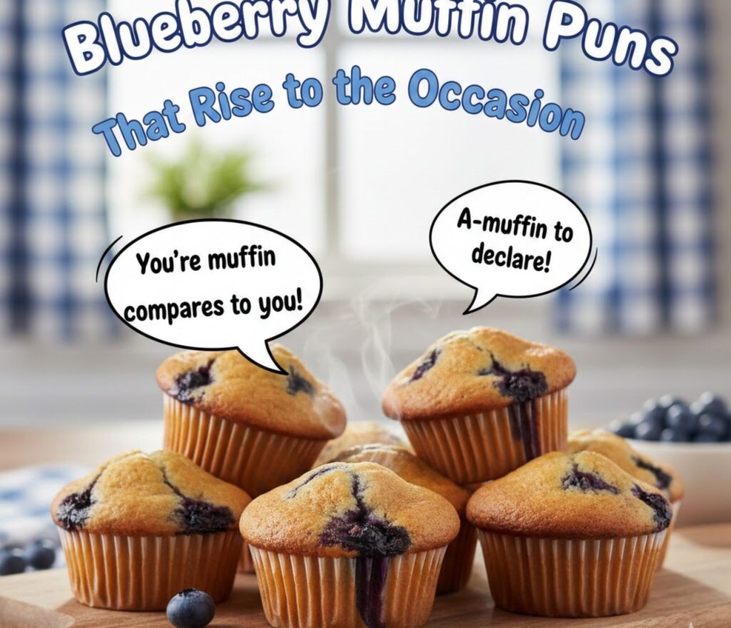 “Blueberry muffin puns that rise to the occasion—clever, funny, and playful wordplay perfect for captions, jokes, and sweet, bakery-themed humor.”