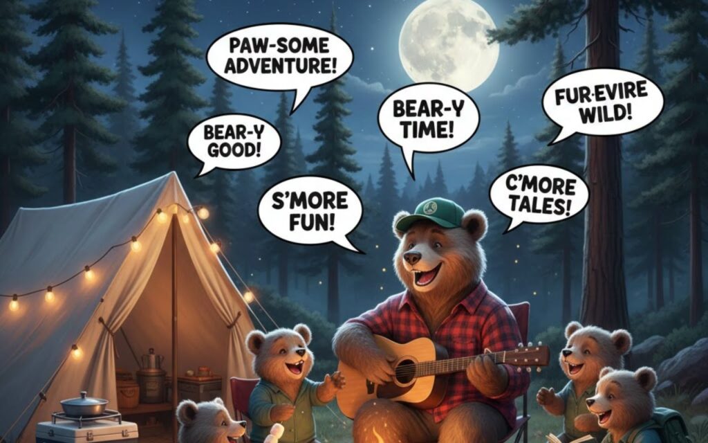 Camping bear puns to take on the wild side—fun, outdoorsy wordplay packed with adventure, humor, and forest-themed laughs for nature lovers.