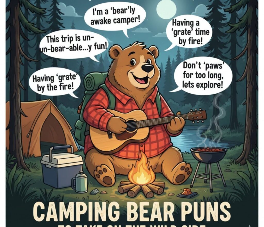 Camping bear puns to take on the wild side—fun, outdoorsy, and playful wordplay perfect for nature lovers, social media captions, and lighthearted adventure humor