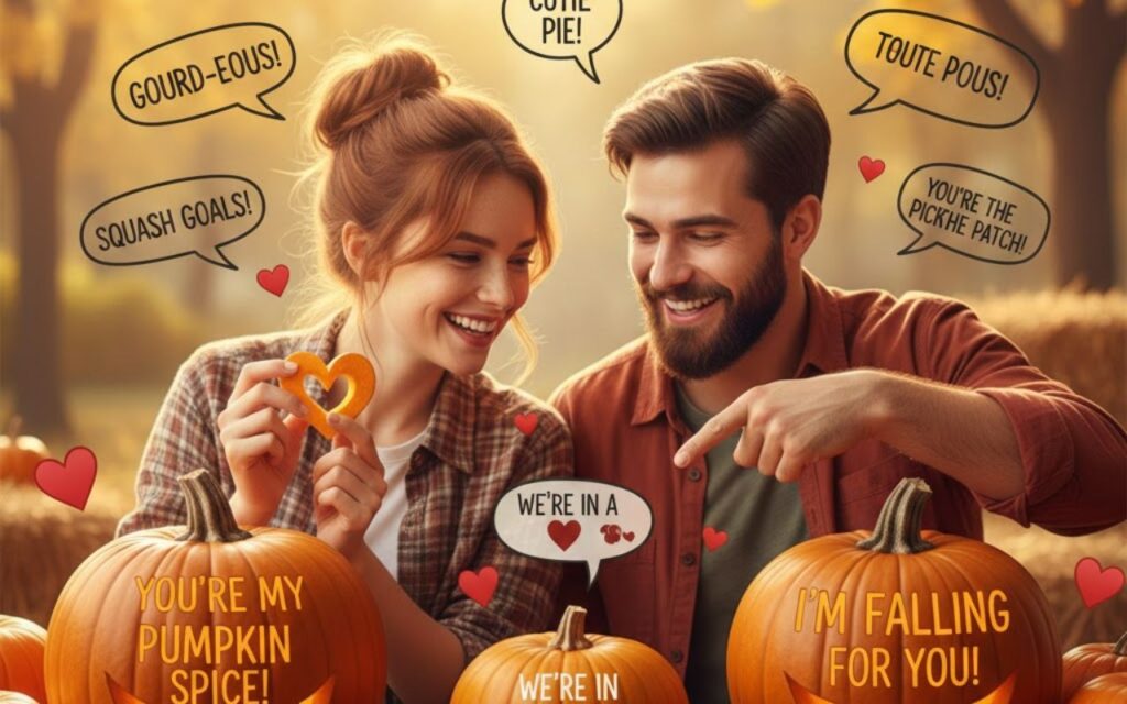 Cute couple pumpkin puns—sweet, funny fall-themed wordplay perfect for partners, captions, and sharing cozy autumn vibes together.”
