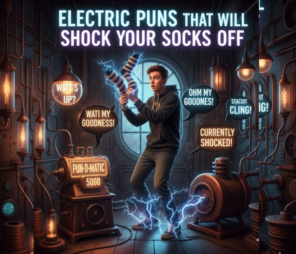 Electric puns that will shock your socks off—clever, funny, and electrifying wordplay perfect for captions, jokes, and sparking laughter.”