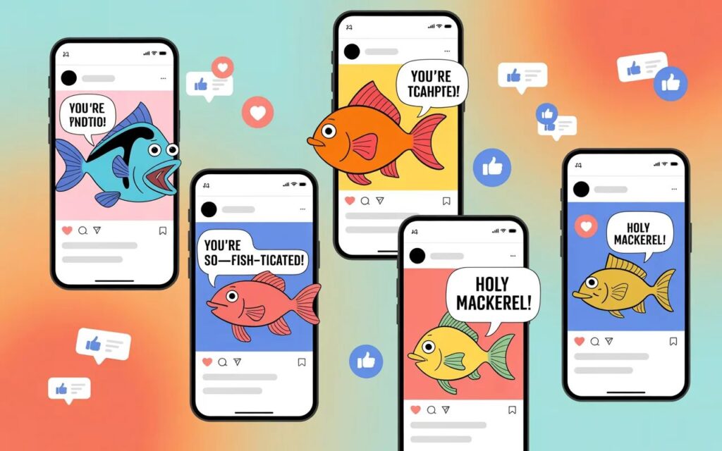 “Fish puns perfect for social media captions—clever, playful, and guaranteed to make your posts fin-tastic.”