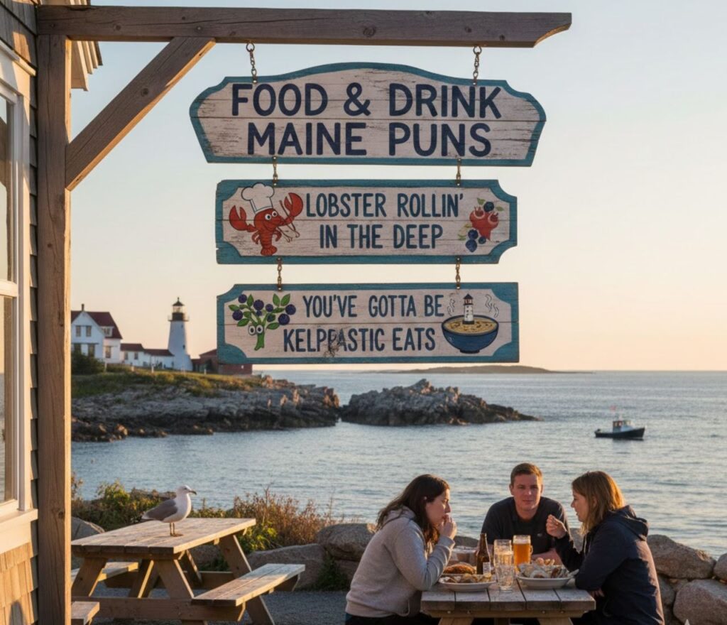 Food and drink Maine puns—clever, funny, and playful wordplay perfect for captions, jokes, and posts celebrating Maine’s culinary and beverage delights.”