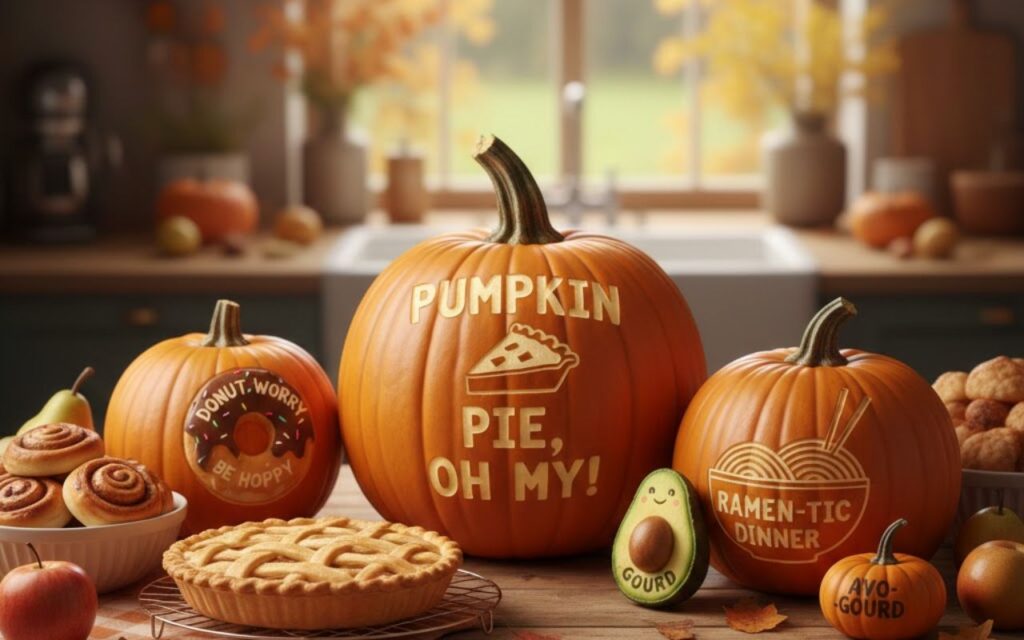 Food-themed pumpkin puns 🥧—fun, tasty, and clever fall wordplay perfect for captions, seasonal jokes, and spicing up autumn posts.”