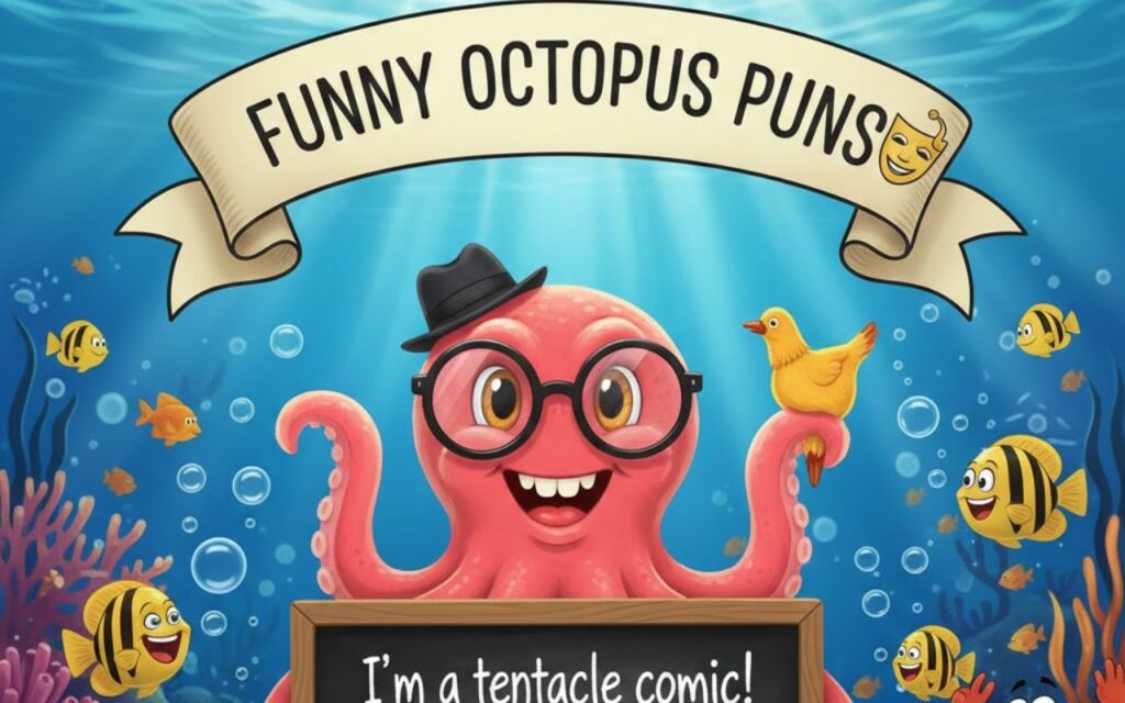 “Funny octopus puns—clever, ocean-themed wordplay guaranteed to make you smile and add a splash of humor to any post.”