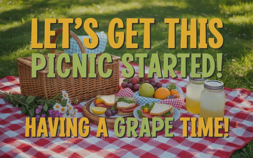 Funny picnic puns for Instagram—witty, playful captions perfect for outdoor adventures and laughs.”