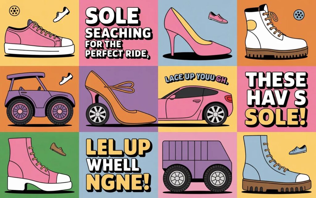 “Funny shoe car puns for Instagram captions—clever, playful wordplay perfect for posts that make followers laugh and add a creative twist to your feed.”