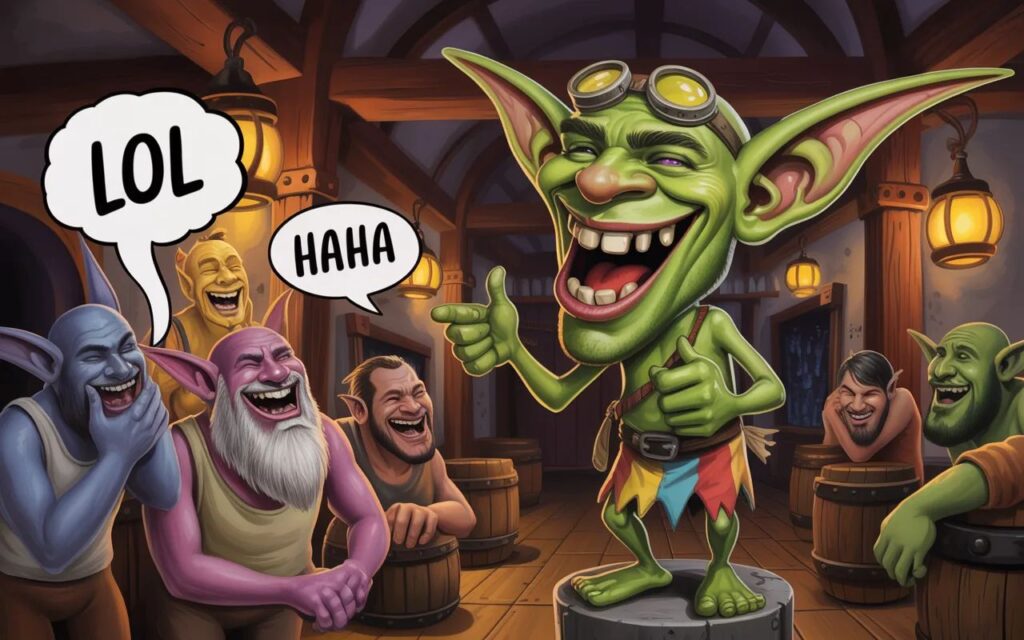 “Goblin jokes that wow—hilarious, mischievous humor sure to make you laugh out loud.”