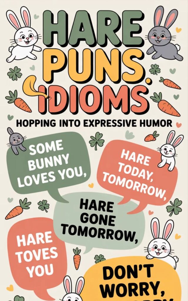 Hare puns and expressive idioms that hop into humor—witty, playful wordplay sure to make you smile.”