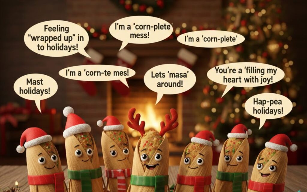 Corny tamale puns that will make you laugh—fun, lighthearted wordplay packed with humor and perfect for captions, jokes, and everyday fun.”