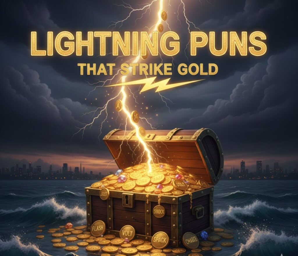 Lightning puns that strike gold—clever, funny, and electrifying wordplay perfect for captions, jokes, and sparking bright, playful humor.”