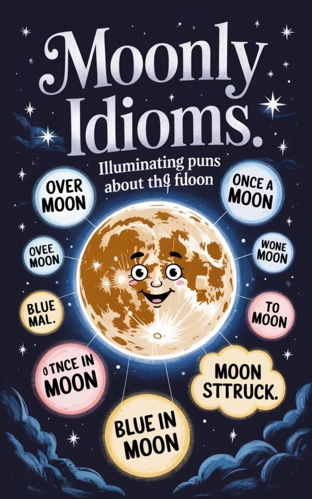 Discover moonly idioms and illuminating puns about the full moon that bring humor, charm, and a touch of lunar light to your night!”