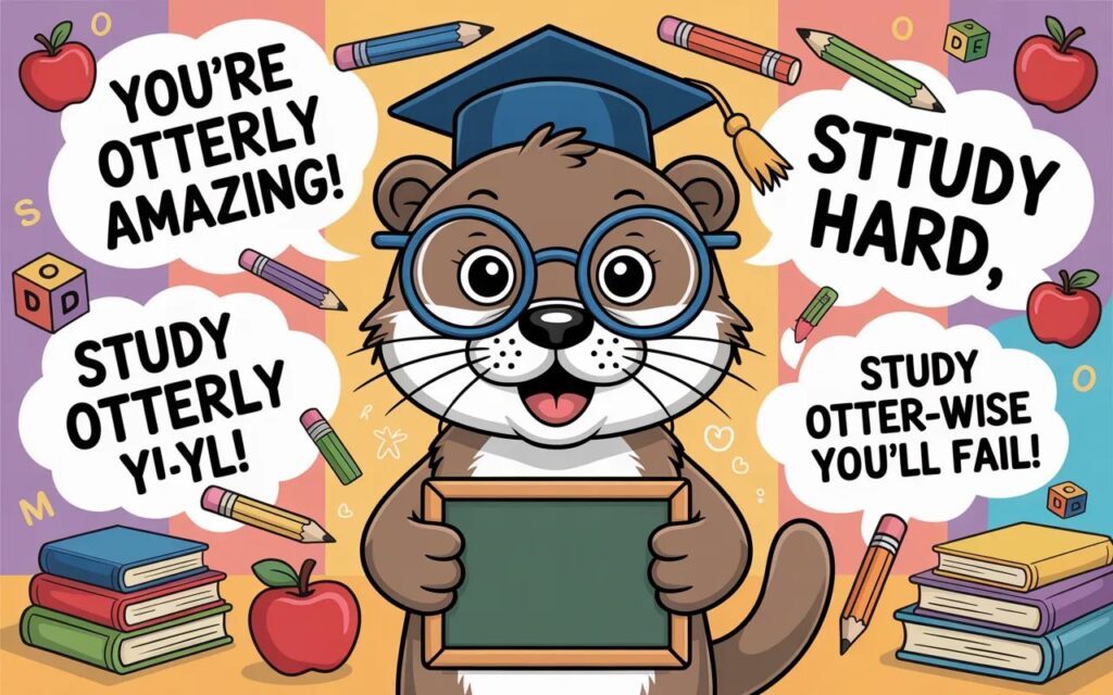 Otter puns for school and learning fun—playful wordplay that makes education entertaining and engaging.”