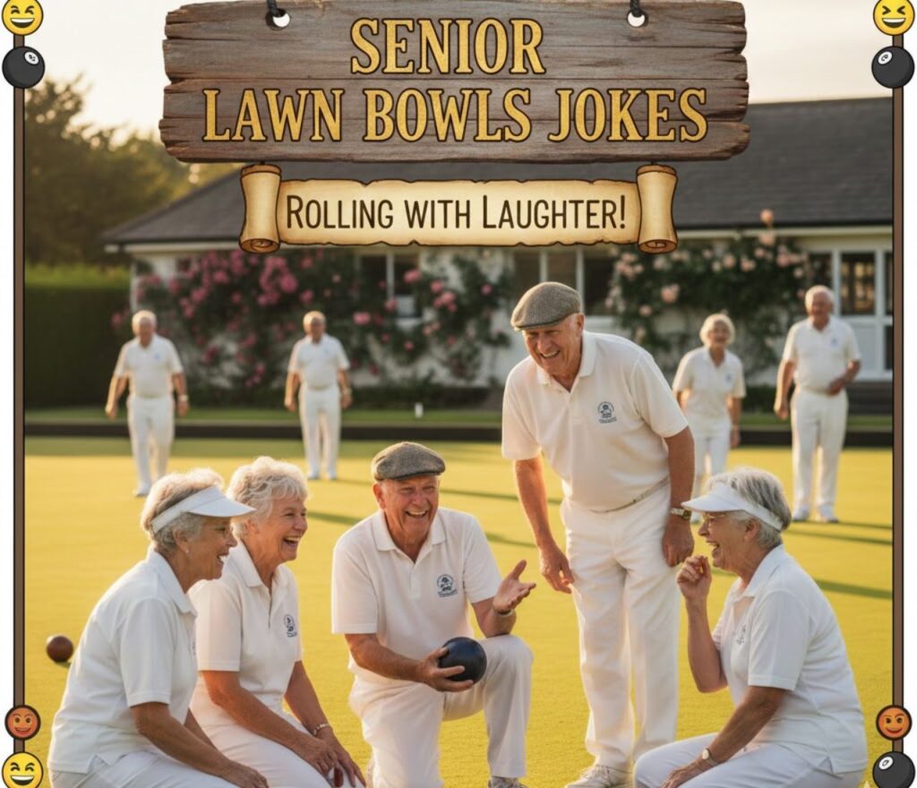 Senior lawn bowls jokes—clever, playful, and lighthearted wordplay perfect for older players, captions, and fun social humor.”
