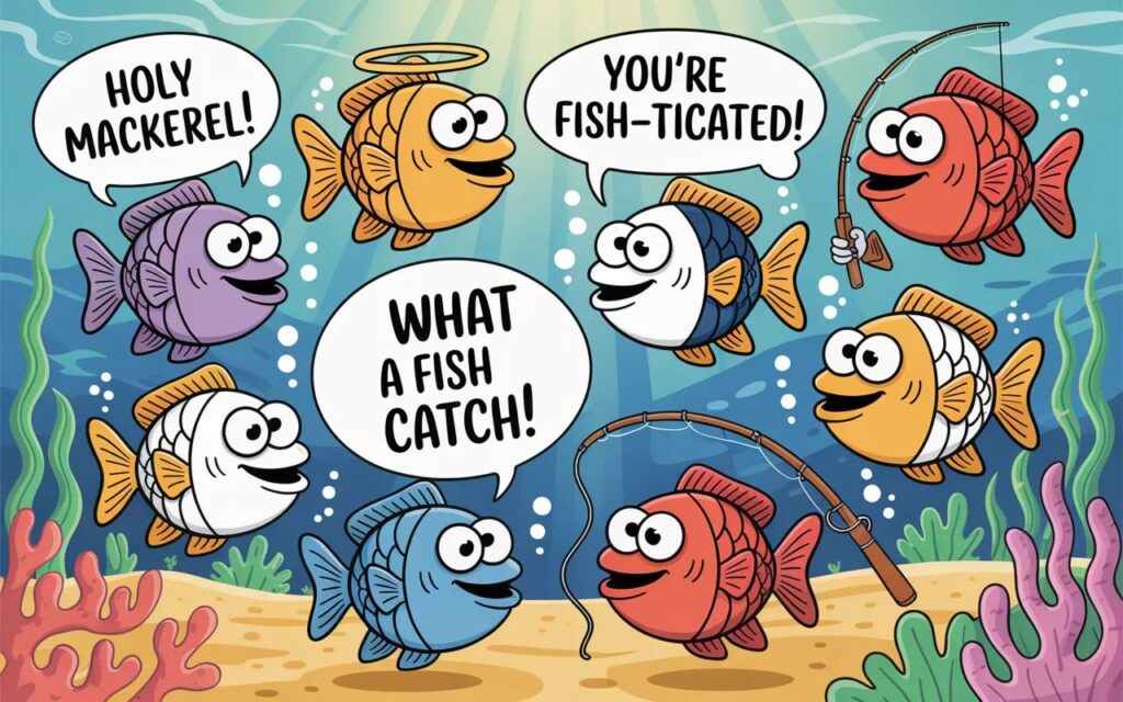 “Unique fish puns—original, clever, and playful wordplay that’s sure to make you smile.”