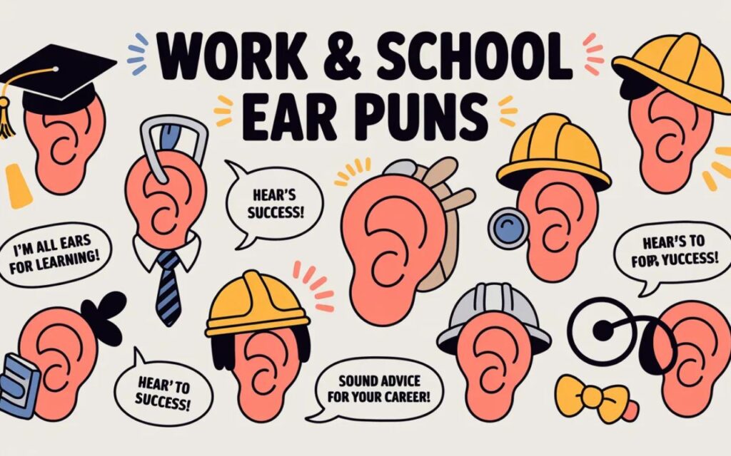 Work and school ear puns—clever, funny, and playful wordplay perfect for classrooms, offices, captions, and lighthearted humor.”