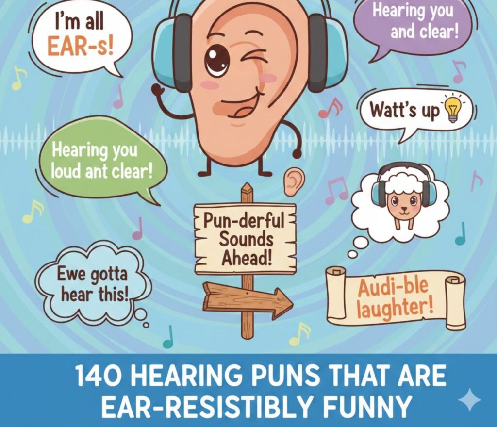 140 hearing puns that are ear-resistibly funny, packed with clever, playful, and witty wordplay perfect for captions, posts, and jokes."
