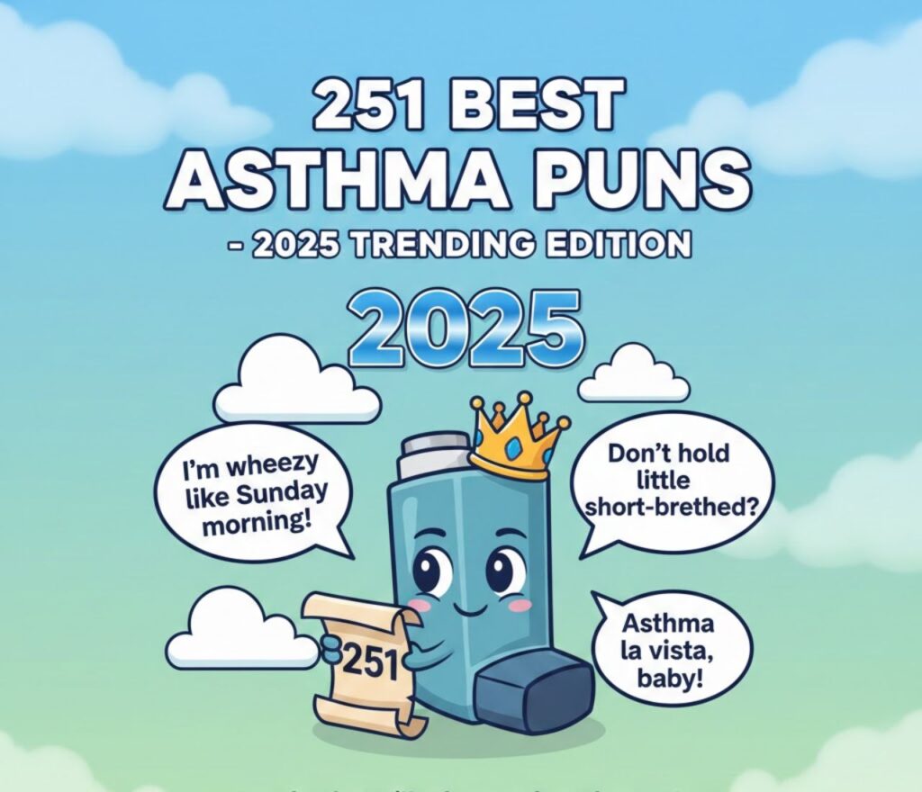 "251 best asthma puns trending in 2025, featuring lighthearted, clever wordplay for awareness, encouragement, and gentle humor."