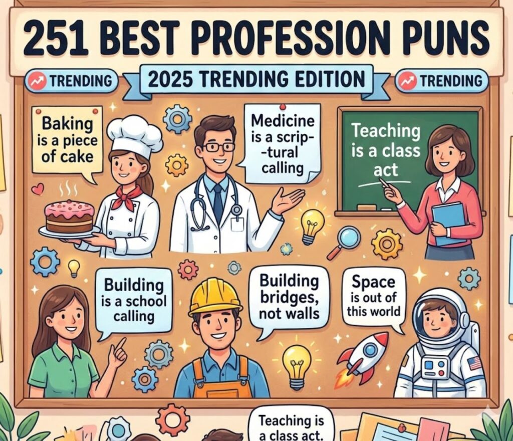 251 best profession puns trending in 2025, packed with clever, funny, and creative wordplay perfect for captions, jokes, and posts.