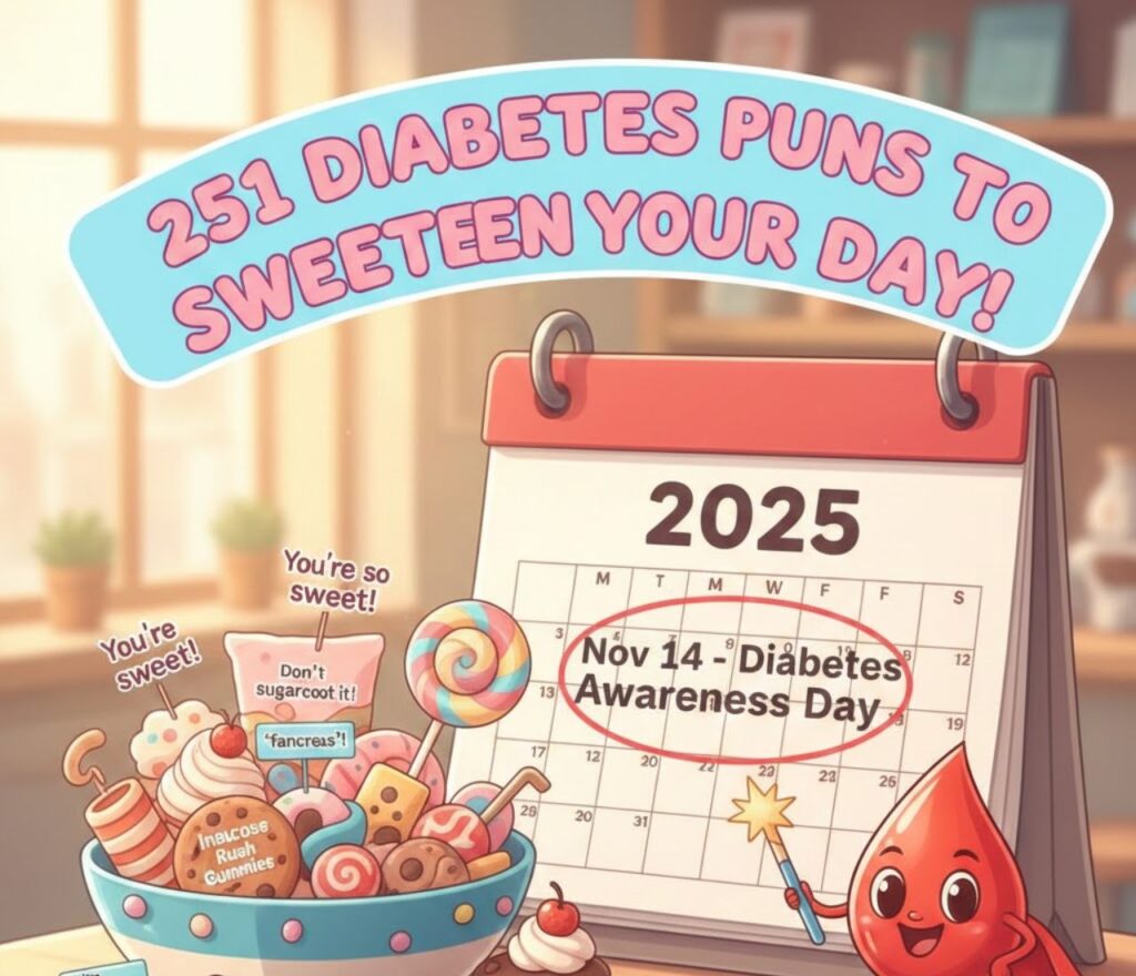 251 diabetes puns to sweeten your day in 2025, featuring lighthearted, clever wordplay for smiles, awareness, and gentle humor