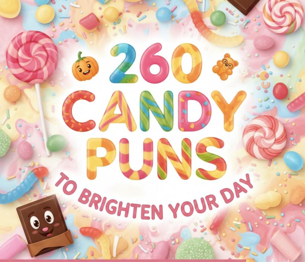 Collection of 260 candy puns to brighten your day, full of sweet, playful, and clever wordplay for captions and posts