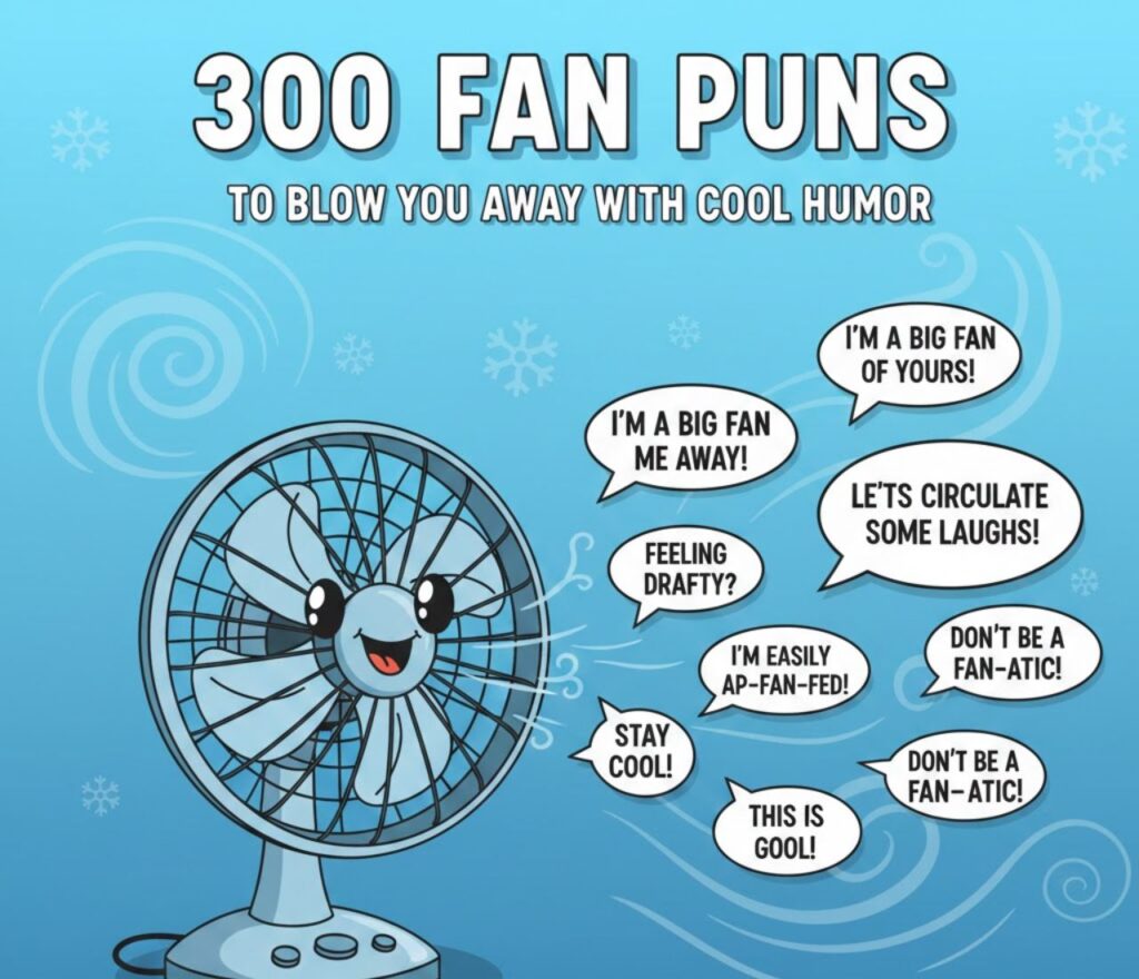 Collection of 300 fan puns to blow you away, full of clever, funny, and cool wordplay for everyone."