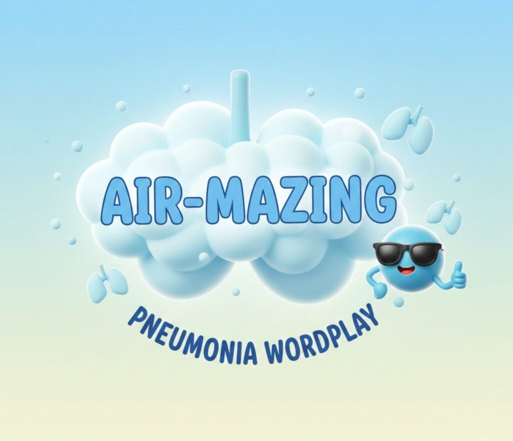 Air-mazing pneumonia wordplay featuring clever, lighthearted puns perfect for captions, posts, and playful humor about lungs and breathing.