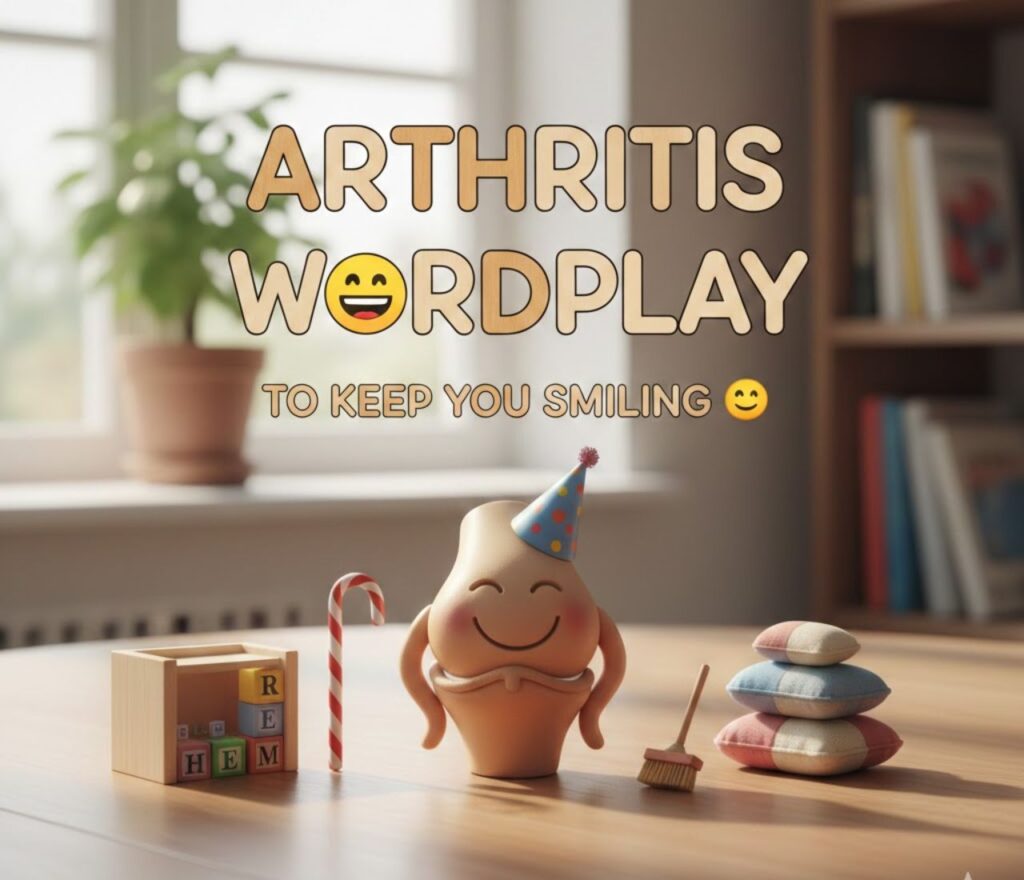 Arthritis wordplay to keep you smiling, featuring lighthearted, clever humor designed to uplift, encourage, and share gentle laughs."