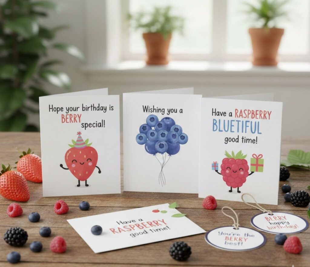 Berry puns for birthday cards and wishes, filled with sweet, funny, and fruity wordplay perfect for cheerful celebration messages."
