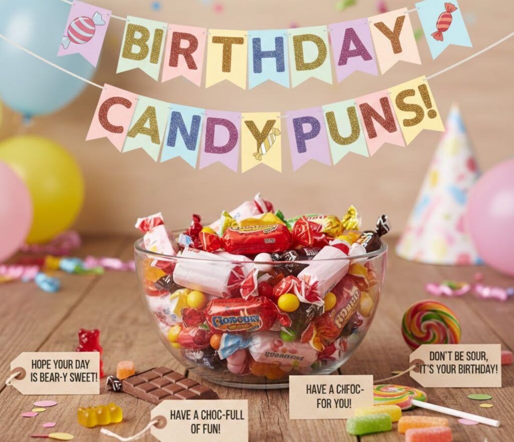 Short and sweet candy puns in one-liners, perfect for captions, jokes, and posts, packed with playful humor and clever wordplay.