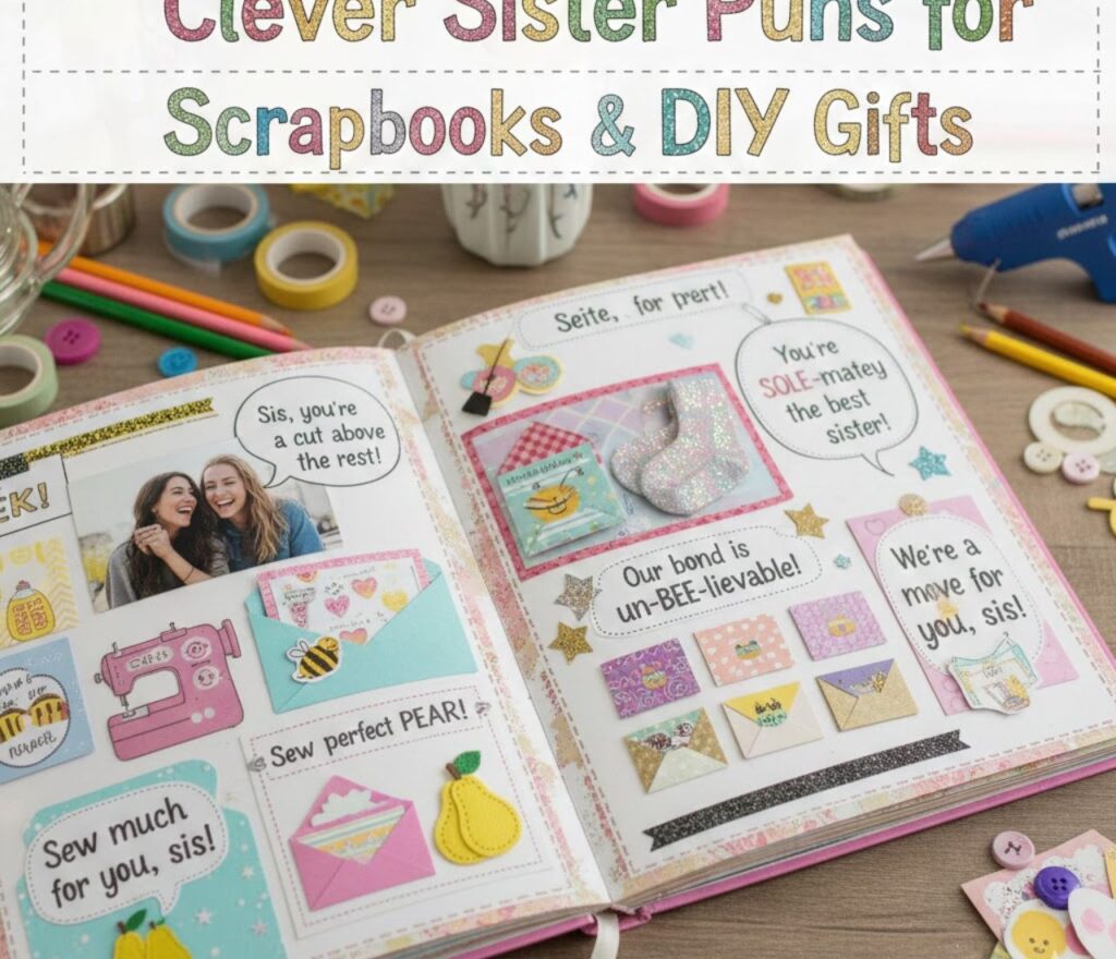 "Sister puns for family reunions, packed with funny, playful, and clever wordplay perfect for captions, posts, and shared laughs