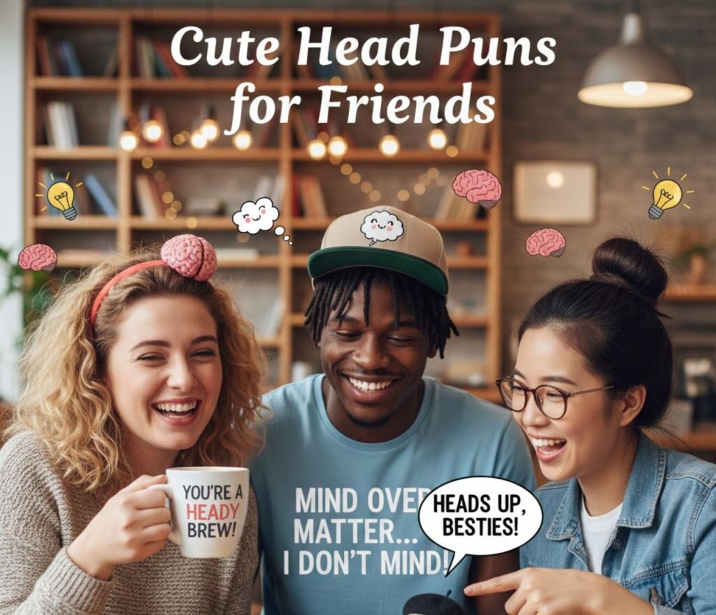 Cute head puns for friends, full of playful humor, charm, and clever wordplay, perfect for captions, posts, and sharing smiles."