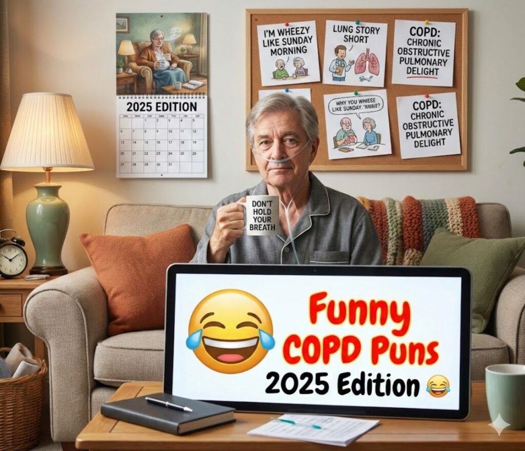 Funny COPD puns 2025 edition, featuring lighthearted, clever wordplay for awareness, support, and gentle humor in captions and posts online."
