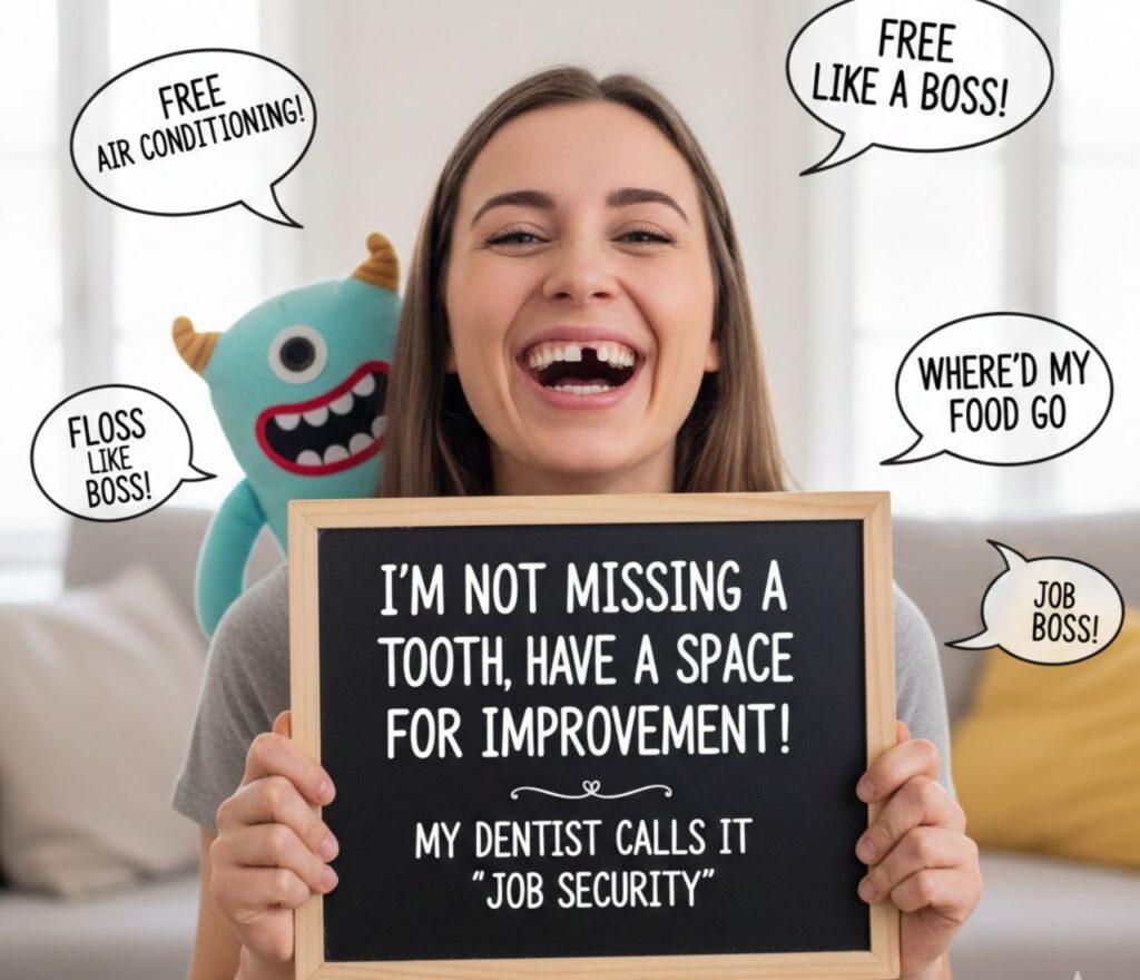 Tooth gap jokes for friends, packed with funny, playful, and clever wordplay perfect for captions, posts, and shared laughs.