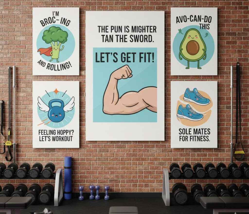 Motivational puns for fitness and health, offering uplifting, clever, and playful wordplay perfect for workout captions, wellness posts, and inspiration."