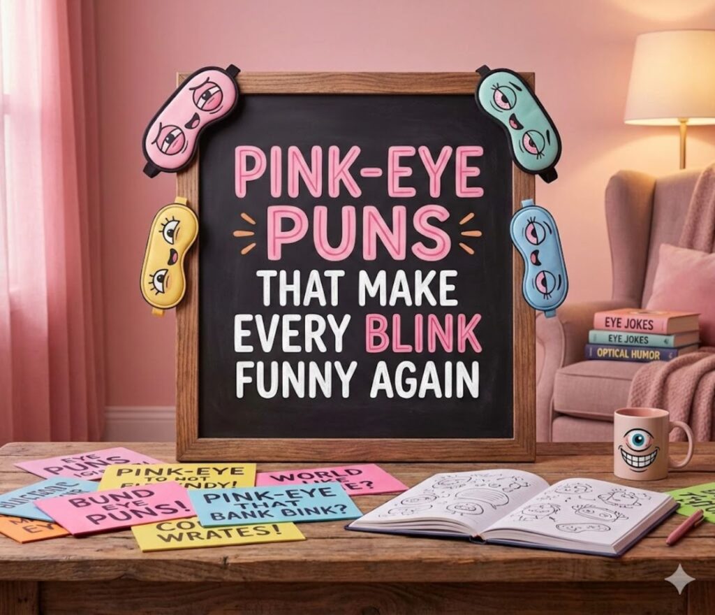 Collection of pink eye puns meant to make readers laugh