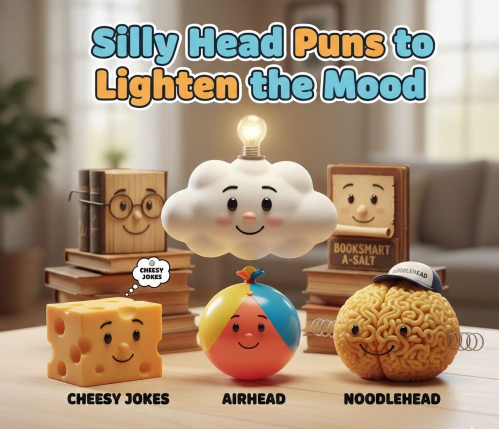 Silly head puns to lighten the mood, full of playful, clever, and funny wordplay perfect for captions, posts, and laughs."