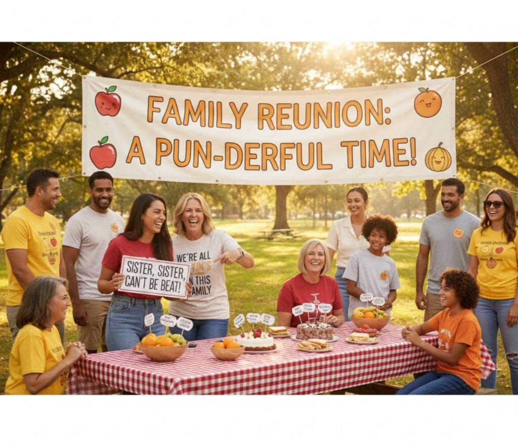 "Sister puns for family reunions, packed with funny, playful, and clever wordplay perfect for captions, posts, and shared laughs