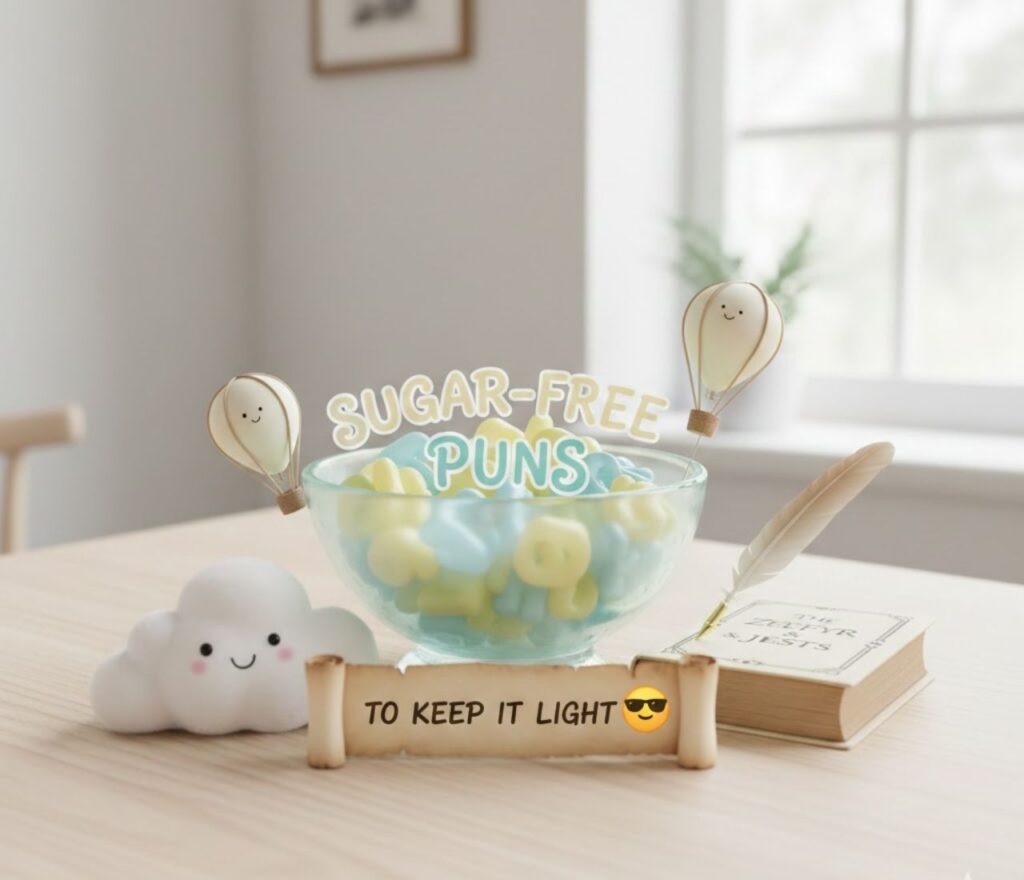 Sugar-free puns to keep it light, featuring clever, playful wordplay perfect for captions, posts, and gentle humor without sweetness overload."