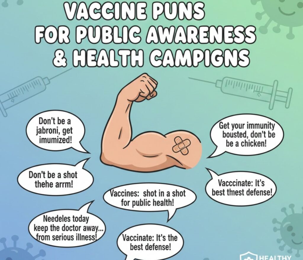 Vaccine puns for public awareness and health campaigns, combining clever, educational, and playful wordplay perfect for posts and messaging."
