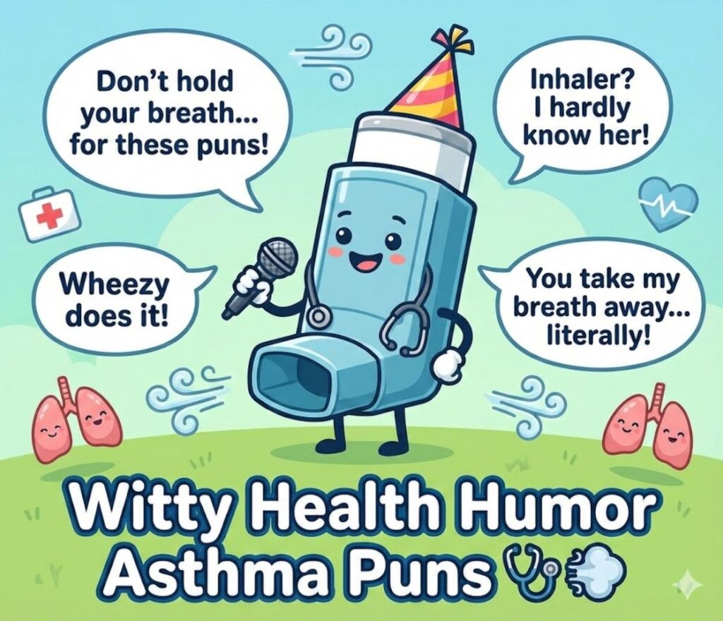 Witty health humor asthma puns featuring clever, lighthearted wordplay that brings smiles, awareness, and gentle laughs without being insensitive."