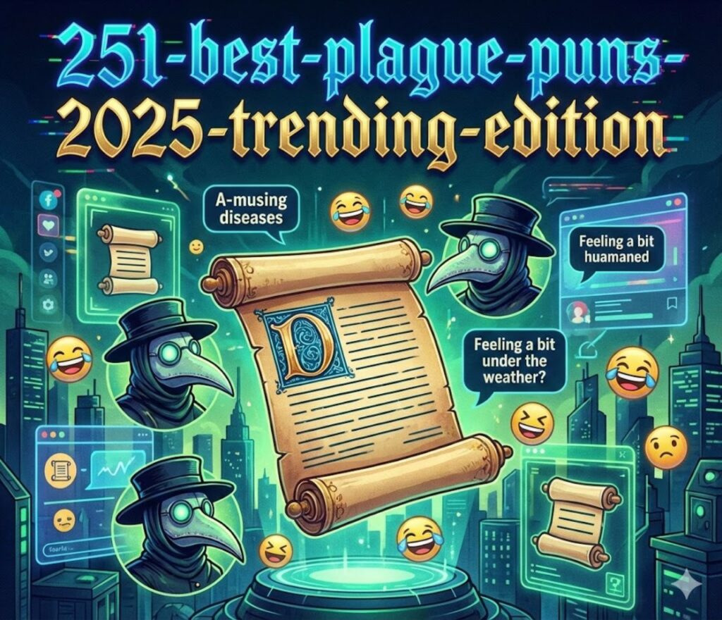 Collection of 251 best plague puns for 2025, trending historical humor, dark wordplay, clever jokes, and shareable laughs online audiences.