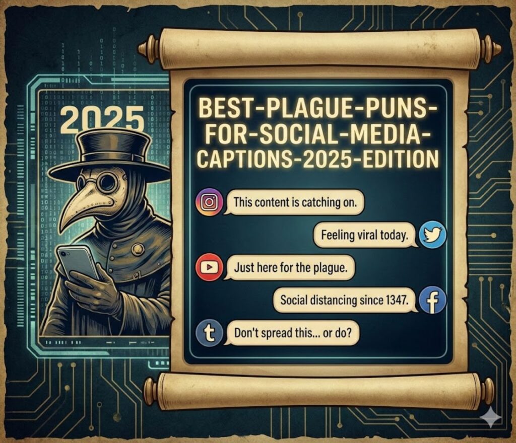 Best plague puns for social media captions, 2025 edition, featuring dark humor, historical wordplay, witty jokes, and shareable laughs.